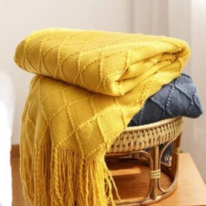 Soft Knitted Throw Blankets with Tassel